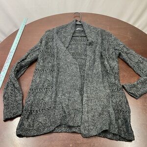 Cozy Open-Front Charcoal Knit Cardigan